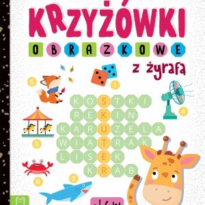 Krzyżówki obrazkowe z żyrafą. Wpisuję i rozwiązuję