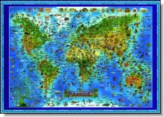 Mapa świata dla dzieci Animals