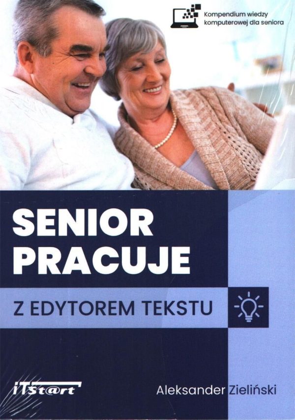 Senior pracuje z edytorem tekstu