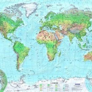Świat Mapa polityczna i krajobrazowa format B1 1:31 000 000
